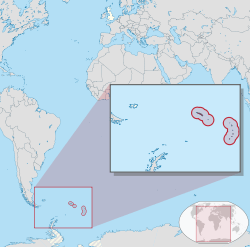 Location of South Georgia and the South Sandwich Islands in the southern Atlantic Ocean.