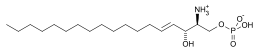 Skeletal formula of sphingosine-1-phosphate