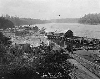 Spruce logs were transported via railroad.