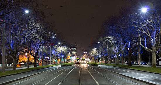 Photograph taken from centre of road