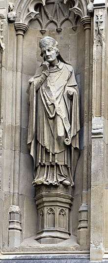 Statue of Langton from the exterior of Canterbury Cathedral