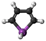 Ball-and-stick model of the stibole molecule