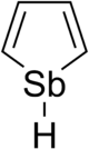 Structural formula of stibole with an explicit hydrogen