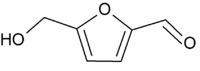 Structural formula of hydroxymethylfurfural