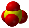 Space-filling model of the sulfate anion