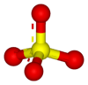 Ball-and-stick model of the sulfate anion