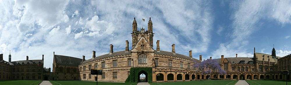 The Main Quadrangle buildings in panorama.