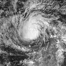 A tropical storm over the Pacific Ocean.