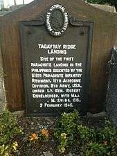 TagaytayRidge HistoricalMarker TagaytayCity.jpg