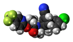 Space-filling model of the taranabant molecule