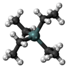 Ball-and-stick model of the tetraethylgermanium molecule