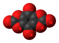 Space-filling model of the tetrahydroxybenzoquinone biscarbonate molecule