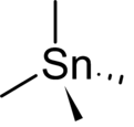 Stereo structural formula of tetramethyltin