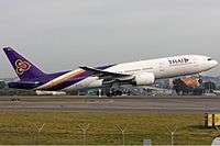 Thai Airways plane taking off.