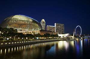 Domed performing arts centre with spikes reminiscent of a durian fruit