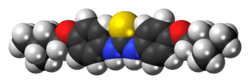 Space-filling model of the thiocarlide molecule