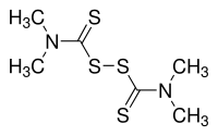 Structural formula of thiram