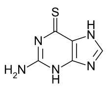 Skeletal formula of tioguanine