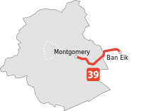 Map of route 39.