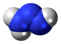 Space-filling model of the triazene molecule