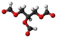 Ball-and-stick model of the triformin molecule