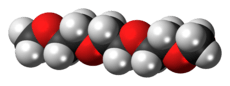 Space-filling model of the triglyme molecule