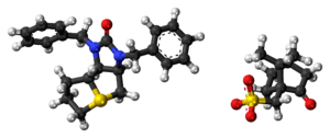 Ball-and-stick models of the component ions of trimetaphan camsilate