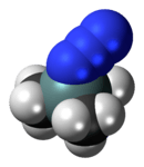 Ball-and-stick model of the trimethylsilyl azide molecule