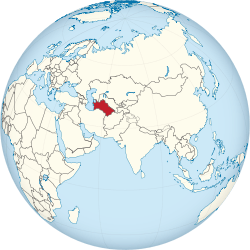 Location of  Turkmenistan  (red)