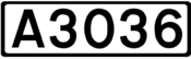 A3036 road shield