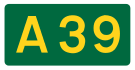 A39 road shield