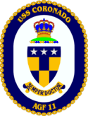 The ship's crest of the USS Coronado (AGF-11)