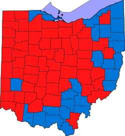 Map of election results by county