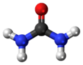 Ball-and-stick model of the urea molecule