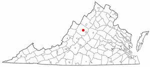 State map highlighting City of Staunton