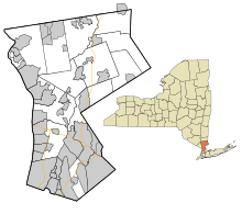 Map of Westchester County depicting the incorporated municipalities and unincorporated areas