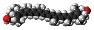 Space-filling model of the zeaxanthin molecule