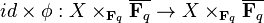 id \times \phi: X \times_{\mathbf{F}_q} \overline{\mathbf{F}_q} \to X \times_{\mathbf{F}_q} \overline{\mathbf{F}_q}