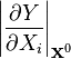 
\left| \frac{\partial Y}{\partial X_i} \right |_{\textbf {x}^0 }
