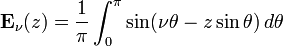 \mathbf{E}_\nu(z)=\frac{1}{\pi} \int_0^\pi \sin (\nu\theta-z\sin\theta) \,d\theta