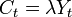  C_{t} = \lambda Y_{t}