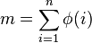 m = \sum_{i=1}^n\phi(i)