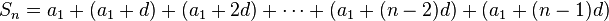  S_n=a_1+(a_1+d)+(a_1+2d)+\cdots+(a_1+(n-2)d)+(a_1+(n-1)d)