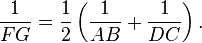 \frac{1}{FG}=\frac{1}{2} \left( \frac{1}{AB}+ \frac{1}{DC} \right).