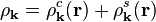 \rho_{\bold{k}}=\rho_{\bold{k}}^c(\bold{r})+\rho_{\bold{k}}^s(\bold{r})