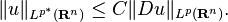 \|u\|_{L^{p^*}(\mathbf{R}^n)}\leq C \|Du\|_{L^{p}(\mathbf{R}^n)}.