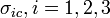 \sigma_{ic}, i=1,2,3