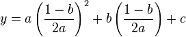 y=a\left(\frac{1-b}{2a}\right)^2+b\left(\frac{1-b}{2a}\right)+c