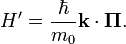   H' = \frac{\hbar}{m_0}\mathbf{k}\cdot\mathbf{\Pi}.  