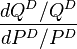 \frac{dQ^D/Q^D}{dP^D/P^D}